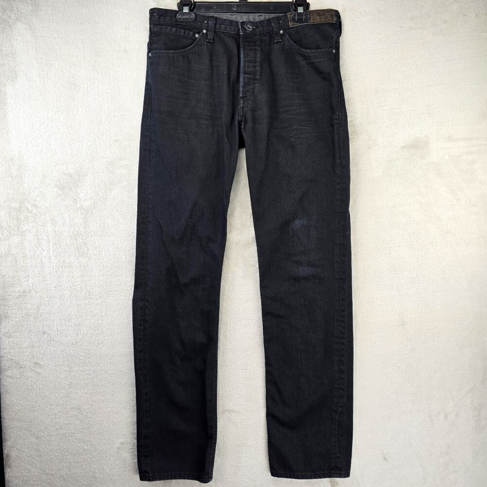 Vtg Levis Blue Star Jeans Men's 32x34 Black (Fits 34x33) Denim Straight Leg Y2K